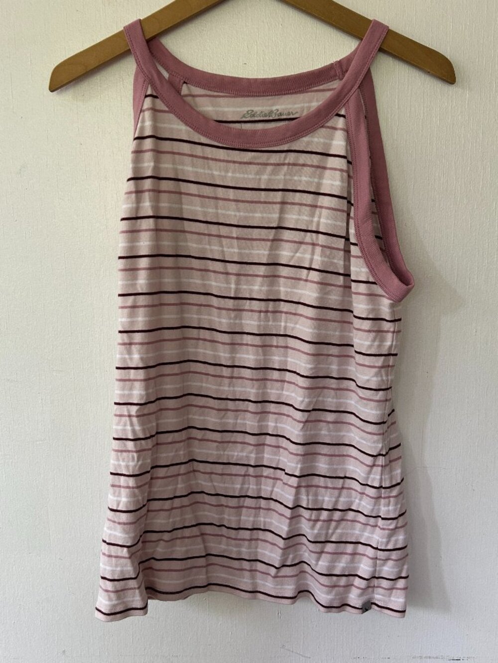 Eddie Bauer Pink Striped Tank Top Womens XL Purple Striped Gorpcore Athleisure